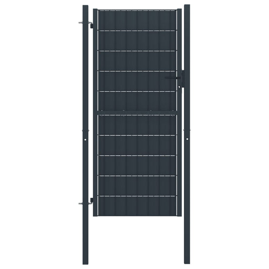 vidaXL Portail de clôture PVC et acier 100x164 cm Anthracite