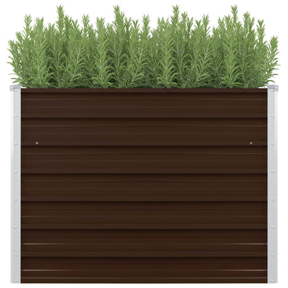 vidaXL Jardinière surélevée Marron 100x100x77 cm Acier galvanisé