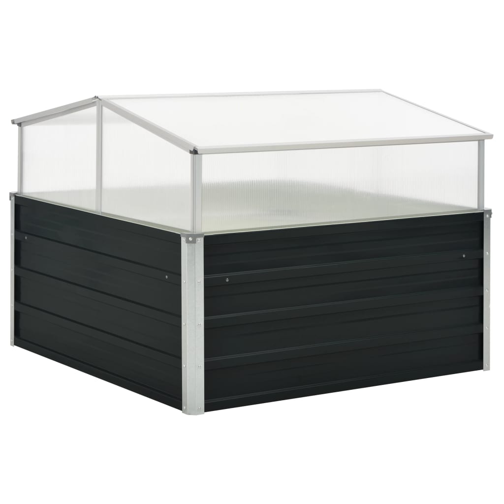 vidaXL Serre Anthracite 100x100x77 cm Acier galvanisé
