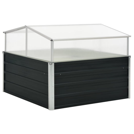 vidaXL Serre Anthracite 100x100x77 cm Acier galvanisé