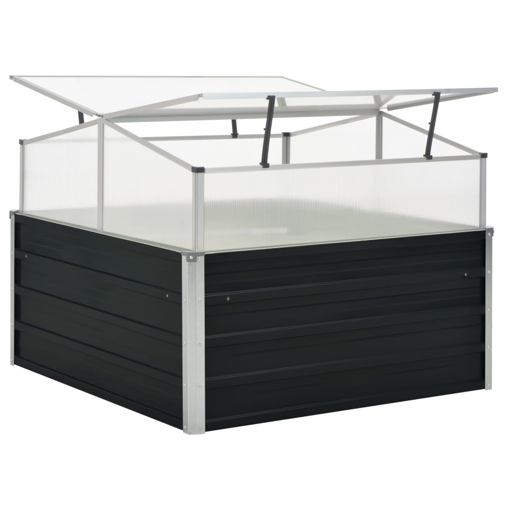 vidaXL Serre Anthracite 100x100x77 cm Acier galvanisé