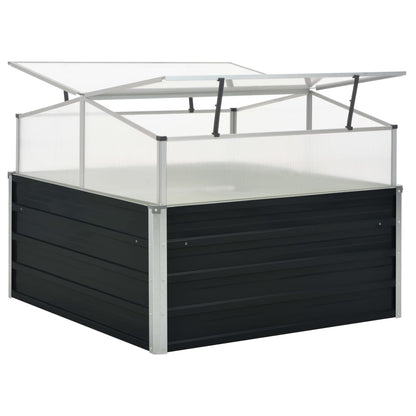 vidaXL Serre Anthracite 100x100x77 cm Acier galvanisé