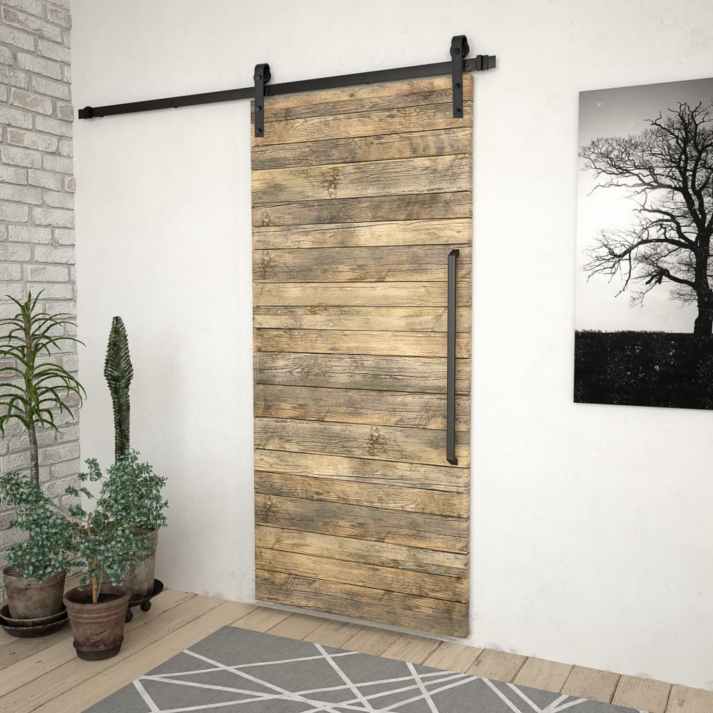 vidaXL Kit de quincaillerie de porte coulissante SKIEN 200 cm noir