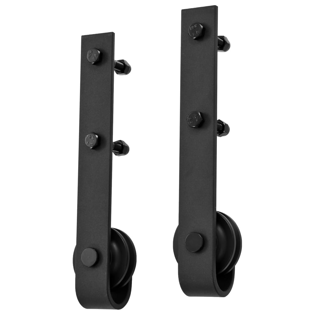 vidaXL Kit de quincaillerie de porte coulissante SKIEN 200 cm noir