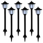 vidaXL Lampes solaires à LED d'extérieur 6 pcs Noir