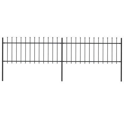 vidaXL Clôture de jardin avec dessus en lance Acier 3,4x0,8 m Noir