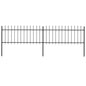vidaXL Clôture de jardin avec dessus en lance Acier 3,4x0,8 m Noir