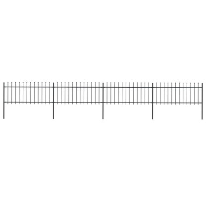 vidaXL Clôture de jardin avec dessus en lance Acier 6,8x0,8 m Noir