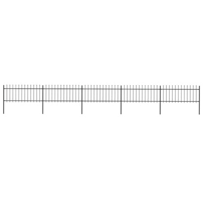 vidaXL Clôture de jardin avec dessus en lance Acier 8,5x0,8 m Noir