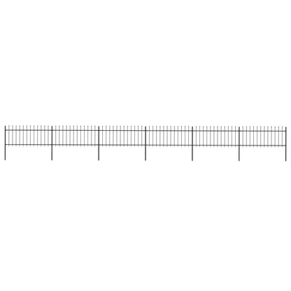vidaXL Clôture de jardin avec dessus en lance Acier 10,2x0,8 m Noir