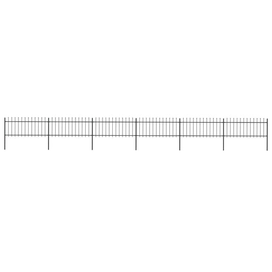 vidaXL Clôture de jardin avec dessus en lance Acier 10,2x0,8 m Noir