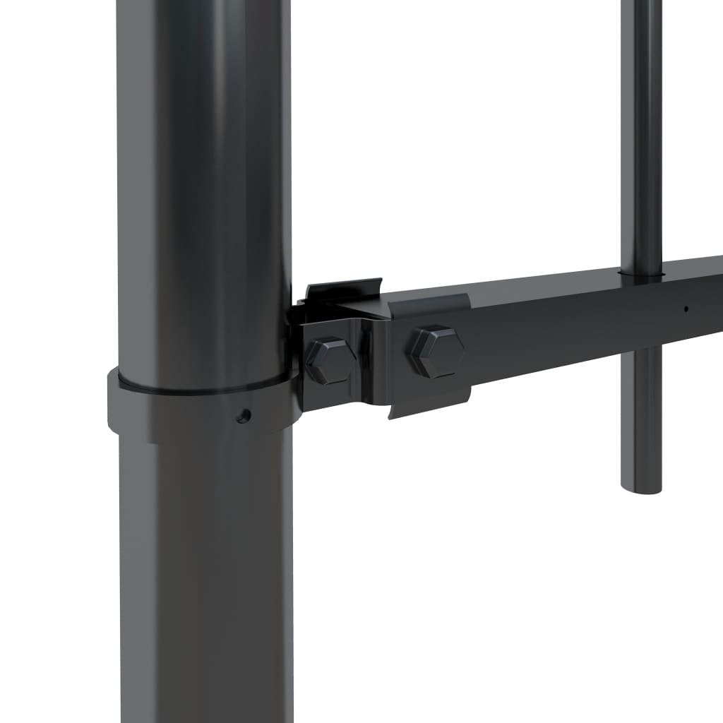 vidaXL Clôture de jardin avec dessus en lance Acier 11,9 x 0,8 m Noir