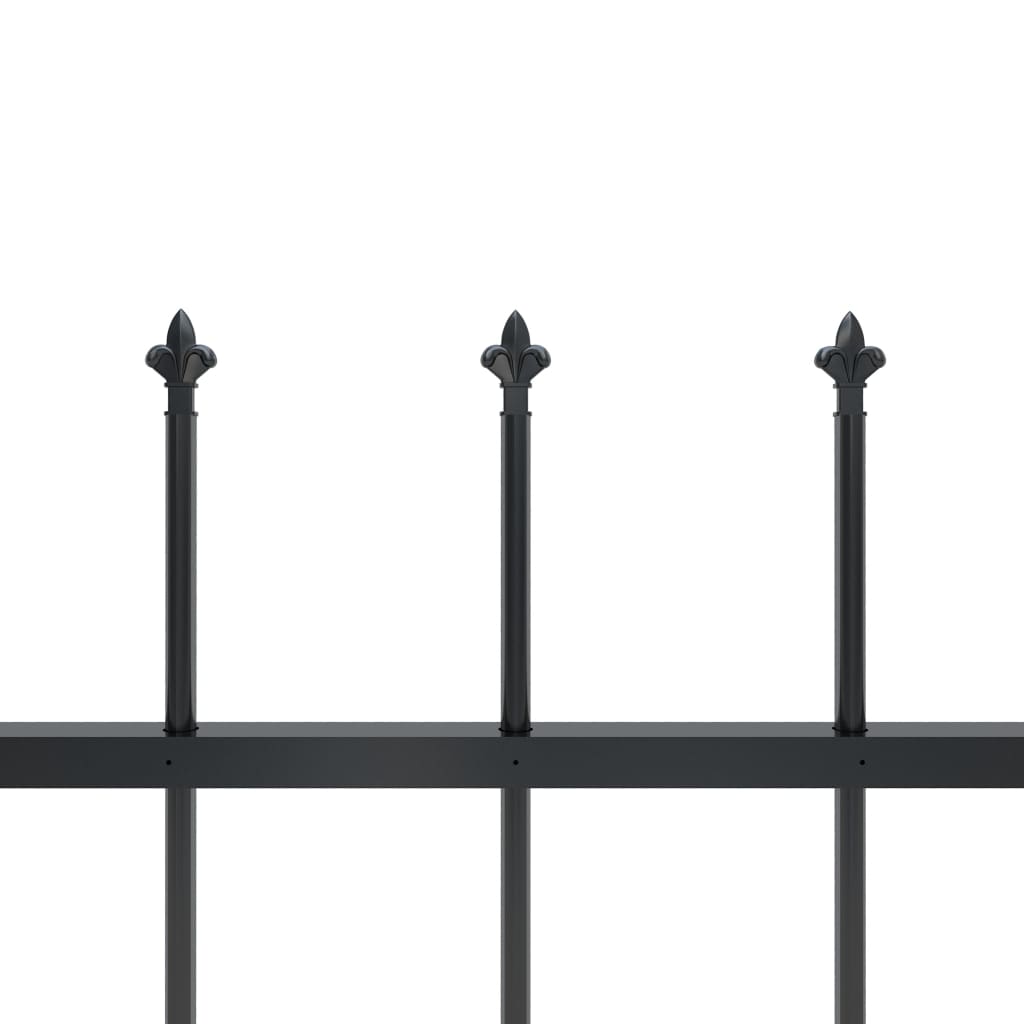 vidaXL Clôture de jardin avec dessus en lance Acier 11,9 x 0,8 m Noir