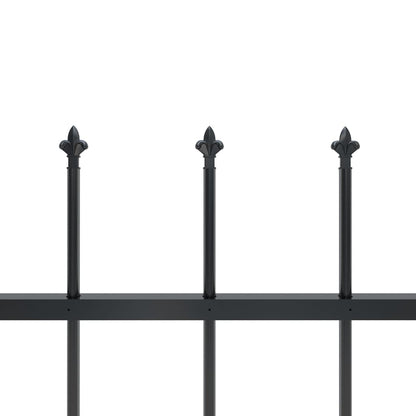 vidaXL Clôture de jardin avec dessus en lance Acier 11,9 x 0,8 m Noir