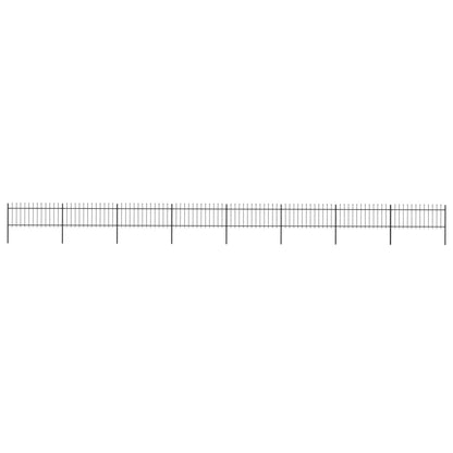 vidaXL Clôture de jardin avec dessus en lance Acier 13,6 x 0,8 m Noir