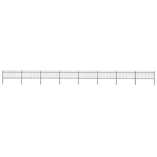 vidaXL Clôture de jardin avec dessus en lance Acier 13,6 x 0,8 m Noir