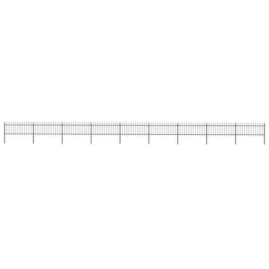 vidaXL Clôture de jardin avec dessus en lance Acier 15,3 x 0,8 m Noir
