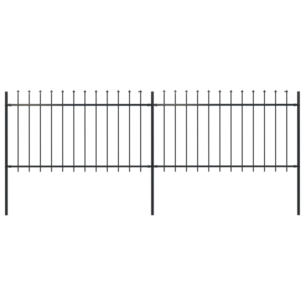 vidaXL Clôture de jardin avec dessus en lance Acier 3,4 x 1 m Noir