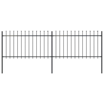 vidaXL Clôture de jardin avec dessus en lance Acier 3,4 x 1 m Noir