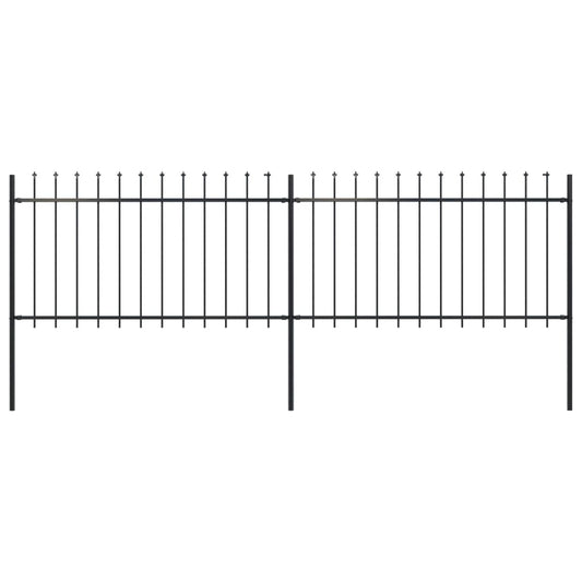 vidaXL Clôture de jardin avec dessus en lance Acier 3,4 x 1 m Noir