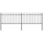 vidaXL Clôture de jardin avec dessus en lance Acier 3,4 x 1 m Noir
