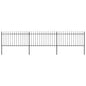 vidaXL Clôture de jardin avec dessus en lance Acier 5,1 x 1 m Noir