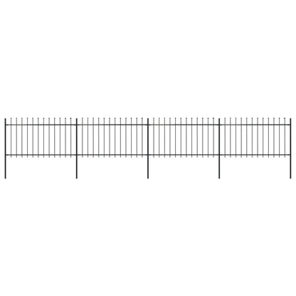 vidaXL Clôture de jardin avec dessus en lance Acier 6,8 x 1 m Noir