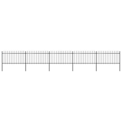 vidaXL Clôture de jardin avec dessus en lance Acier 8,5x1 m Noir