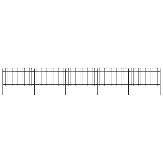 vidaXL Clôture de jardin avec dessus en lance Acier 8,5x1 m Noir