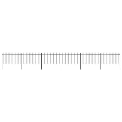 vidaXL Clôture de jardin avec dessus en lance Acier 10,2 x 1 m Noir