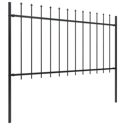 vidaXL Clôture de jardin avec dessus en lance Acier 10,2 x 1 m Noir