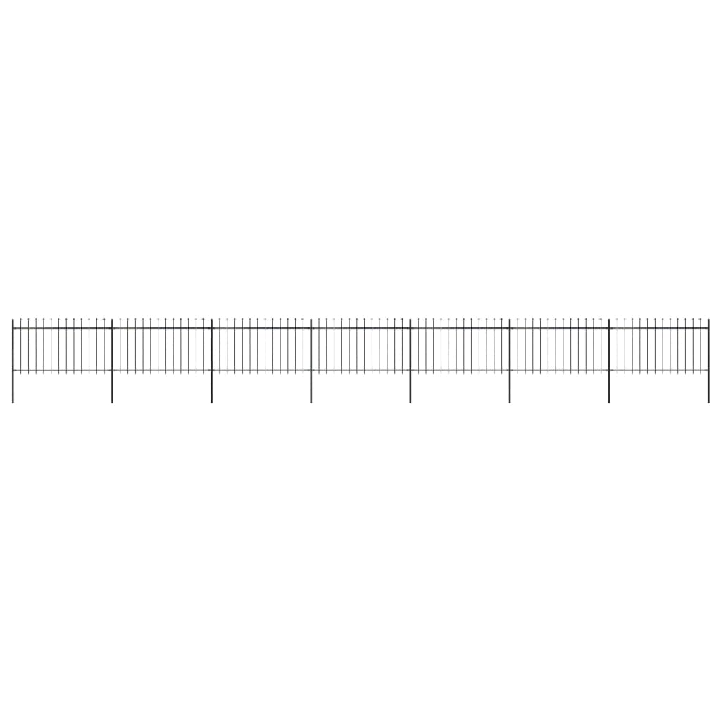 vidaXL Clôture de jardin avec dessus en lance Acier 11,9 x 1 m Noir