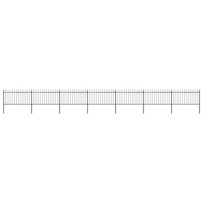 vidaXL Clôture de jardin avec dessus en lance Acier 11,9 x 1 m Noir