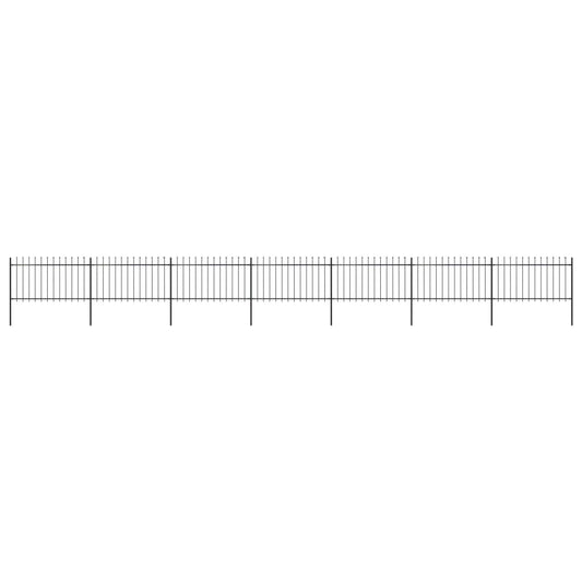 vidaXL Clôture de jardin avec dessus en lance Acier 11,9 x 1 m Noir