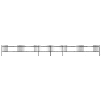 vidaXL Clôture de jardin avec dessus en lance Acier 13,6 x 1 m Noir