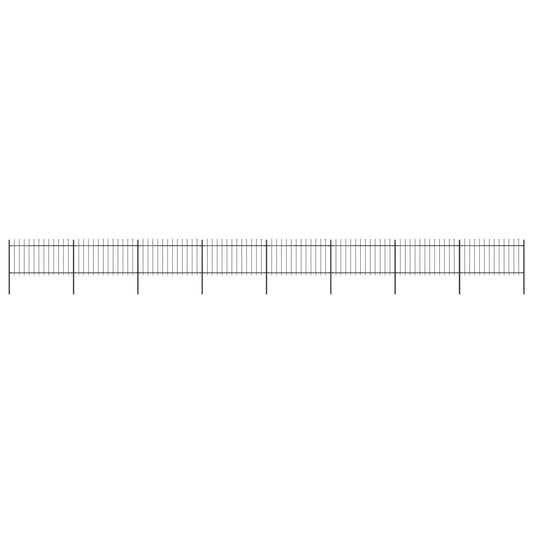 vidaXL Clôture de jardin avec dessus en lance Acier 13,6 x 1 m Noir