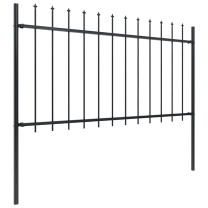 vidaXL Clôture de jardin avec dessus en lance Acier 13,6 x 1 m Noir
