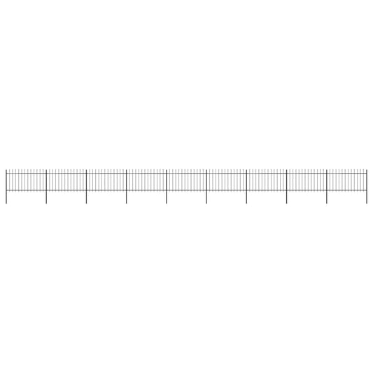 vidaXL Clôture de jardin avec dessus en lance Acier 15,3 x 1 m Noir