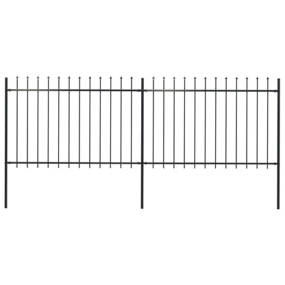 vidaXL Clôture de jardin avec dessus en lance Acier 3,4x1,2 m Noir
