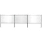 vidaXL Clôture de jardin avec dessus en lance Acier 5,1 x 1,2 m Noir