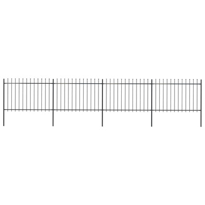 vidaXL Clôture de jardin avec dessus en lance Acier 6,8 x 1,2 m Noir
