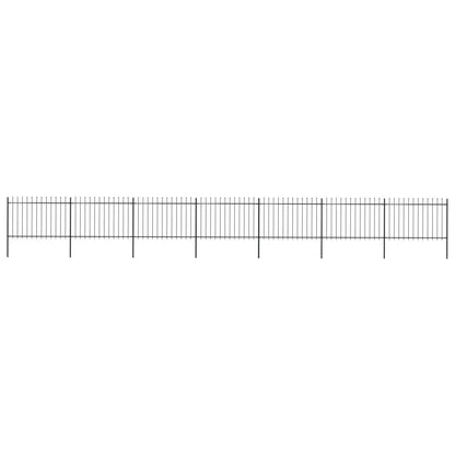 vidaXL Clôture de jardin avec dessus en lance Acier 11,9 x 1,2 m Noir
