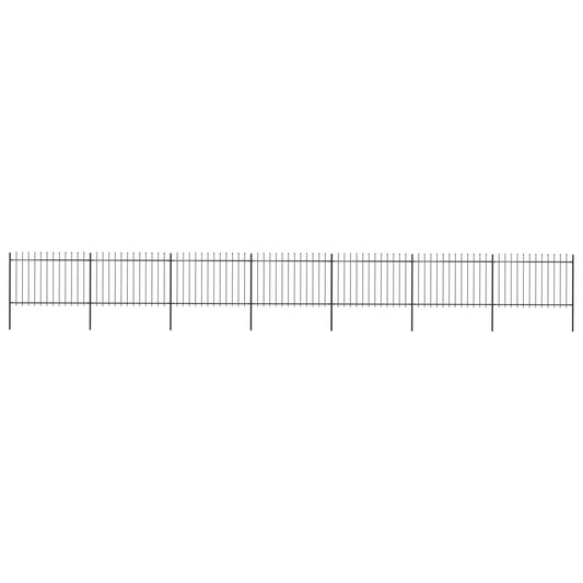 vidaXL Clôture de jardin avec dessus en lance Acier 11,9 x 1,2 m Noir
