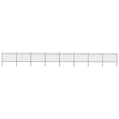 vidaXL Clôture de jardin avec dessus en lance Acier 13,6 x 1,2 m Noir