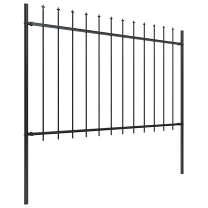 vidaXL Clôture de jardin avec dessus en lance Acier 13,6 x 1,2 m Noir