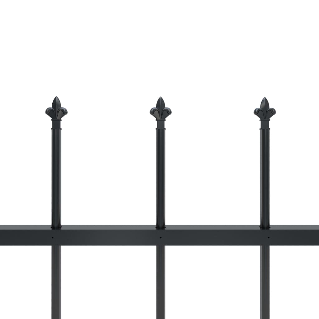 vidaXL Clôture de jardin avec dessus en lance Acier 13,6 x 1,2 m Noir
