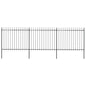 vidaXL Clôture de jardin avec dessus en lance Acier 5,1 x 1,5 m Noir
