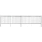 vidaXL Clôture de jardin avec dessus en lance Acier 6,8 x 1,5 m Noir