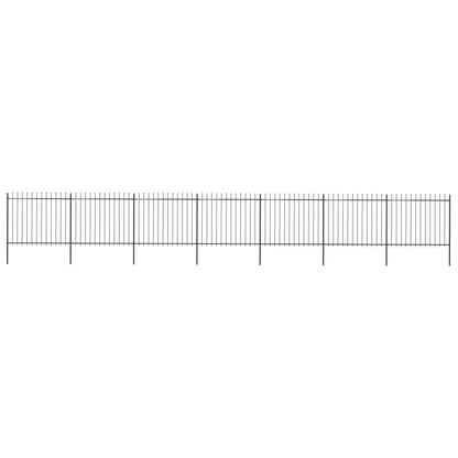 vidaXL Clôture de jardin avec dessus en lance Acier 11,9 x 1,5 m Noir