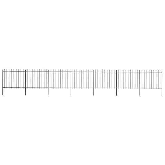 vidaXL Clôture de jardin avec dessus en lance Acier 11,9 x 1,5 m Noir